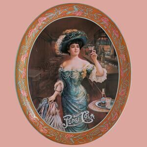 Vintage 1970s Pepsi-Cola Reproduction Gibson Lady Decorative Tray
